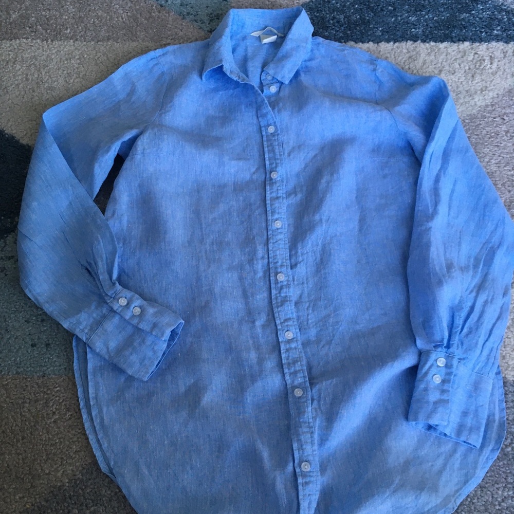 Blue linen shirt